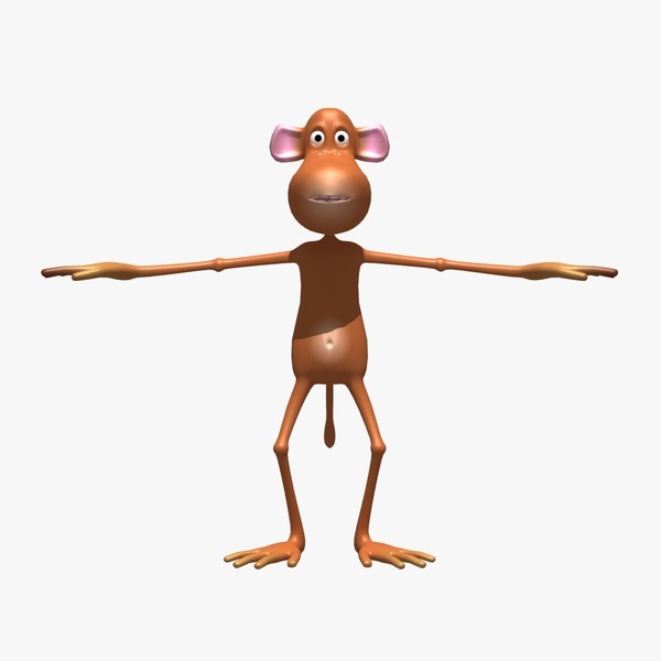 3dsmax cartoon monkey rigged