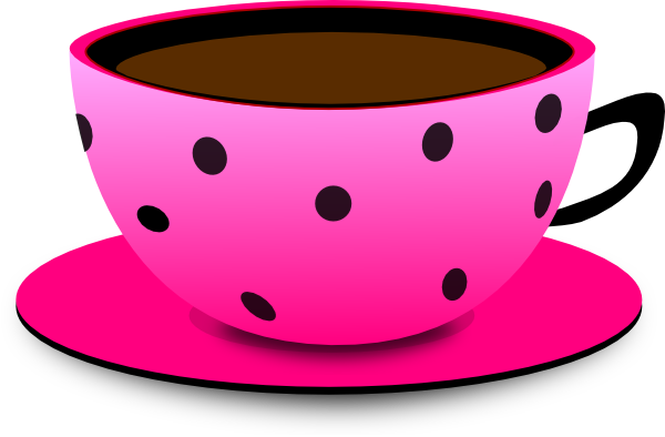 Pink & Black Dot Teacup Clip Art - vector clip art ...