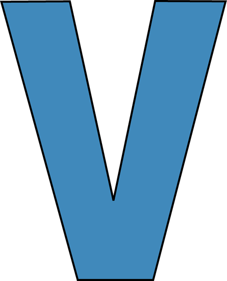Blue Alphabet Letter V Clip Art Image Large Blue Capital Letter V ...