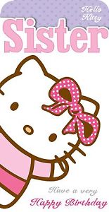 Hello Kitty Happy Birthday Card for Sister | eBay