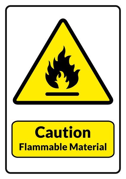 Flammable Material sign template, How to make Flammable Material ...