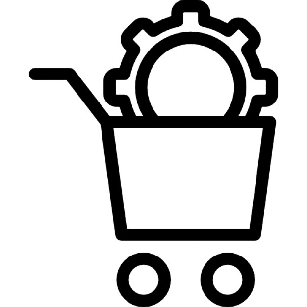 Shopping basket configuration outline interface symbol in a circle ...
