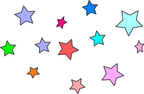 Colorful shooting stars clipart