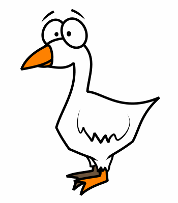 Drawing a cartoon goose