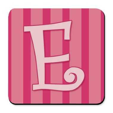 Pink Letter E Cork Bottom Coaster - Alphabet - Printfection.