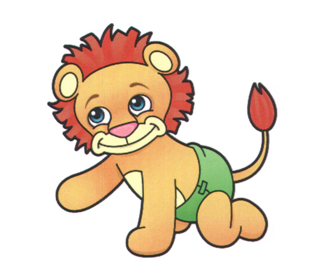 LION CUB,CARTOON,CRAWING WEARS NAPPY by Societe des Produits ...