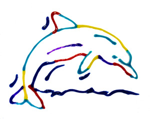 Dolphin Outline Window Cling