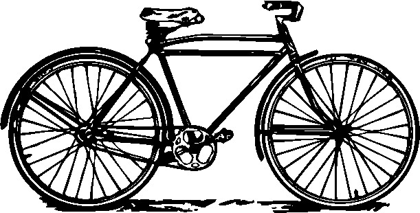 bicycle clipart black and white - photo #25