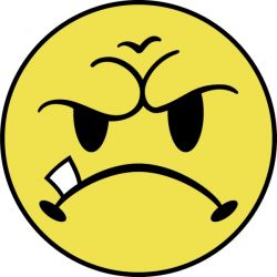 Grumpy Frown Smiley Face Car Sticker (smilie) : Vehicle Grafix