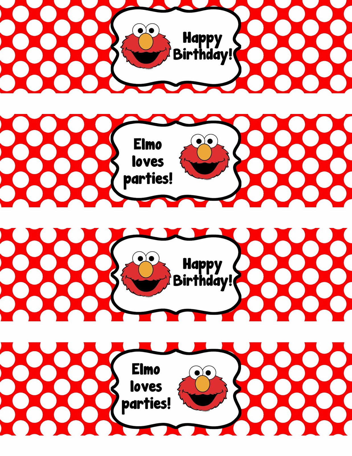Binge Crafter: Free Printable: Elmo Happy Birthday Water Bottle Label