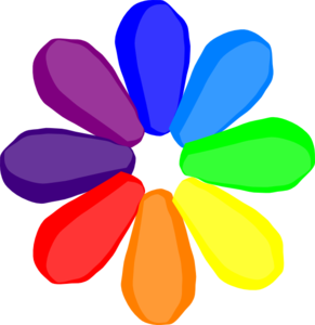 Bright Rainbow Flower clip art - vector clip art online, royalty ...