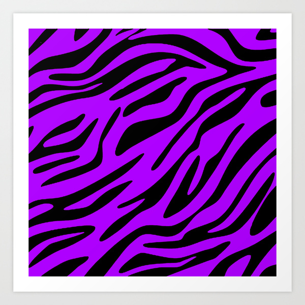 Neon Purple Zebra Art Print by M Studio | Society6 - ClipArt Best ...