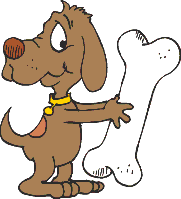 Cartoon Dog With Bone