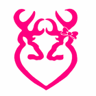 6 Inch Hot Pink Browning Heart Buck, Doe and Baby Doe, Decal ...