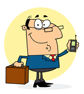 Lawyer Clipart Image - Attorney or Lawyer with Briefcase and Cell ...