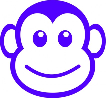 Funny monkey face simple path Vector clip art - Free vector for ...