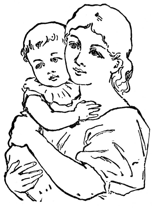 clipart mother black and white - photo #1