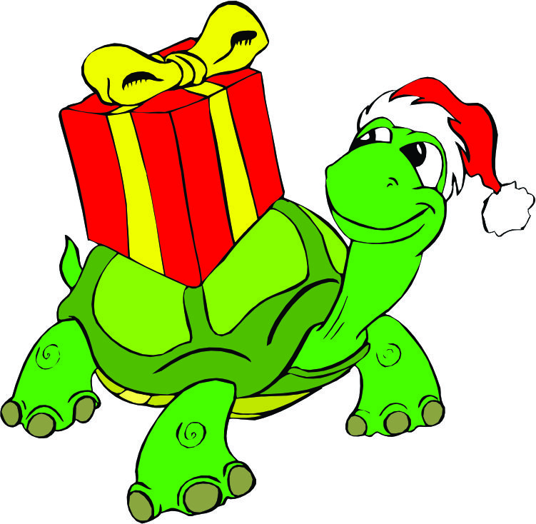 Funny Xmas Cartoon Turtle Christmas Rat