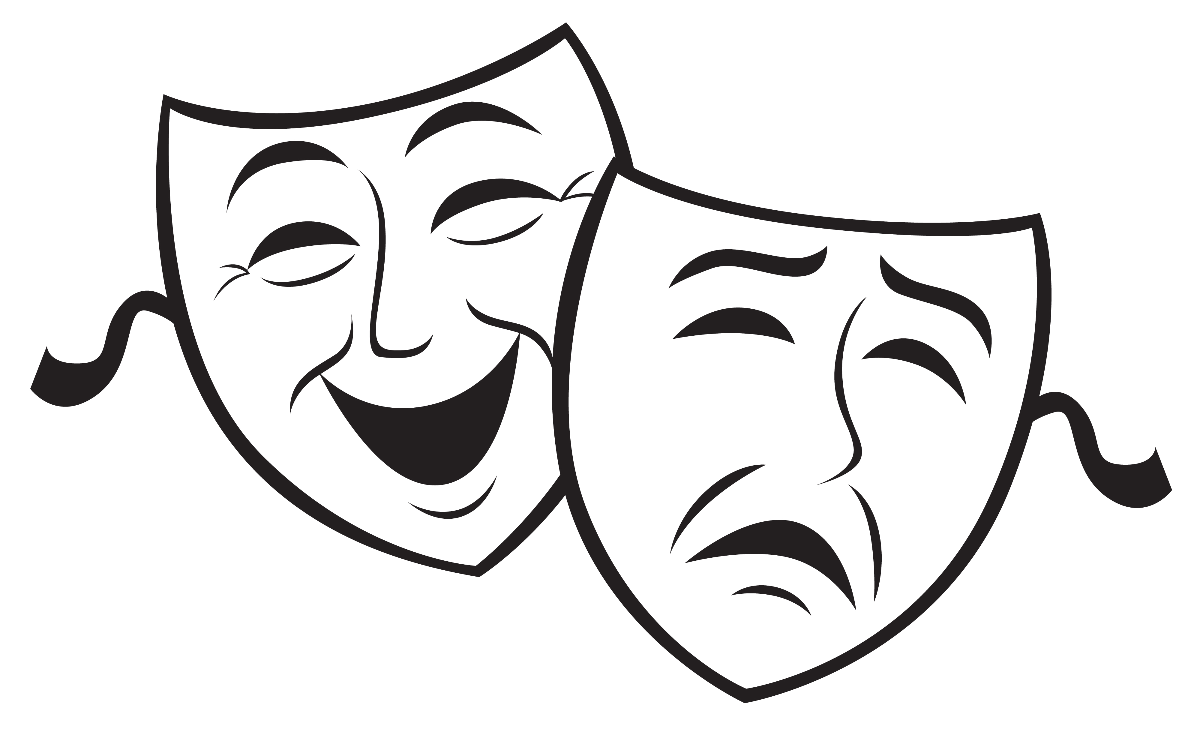 Drama masks clipart no background