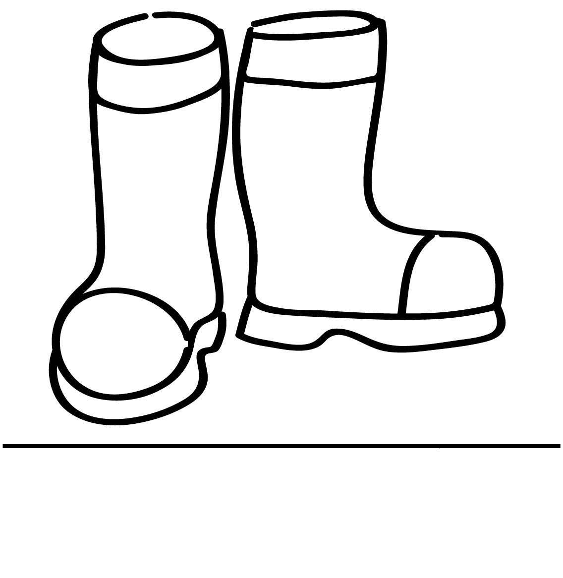 Winter boots clipart black and white