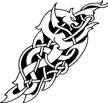 Tribal Dragon Vector Sign Clip - art deco