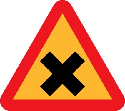 Cross Road Sign clip art vector, free vector graphics