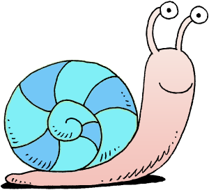 Smiling Blue Snail - Christart.