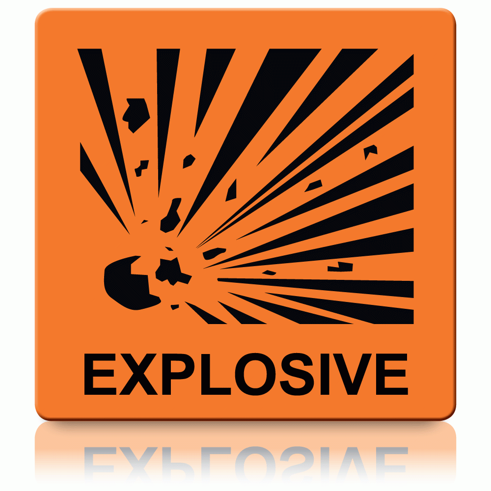 Buy Explosive 1 Labels | Hazard Warning Diamonds