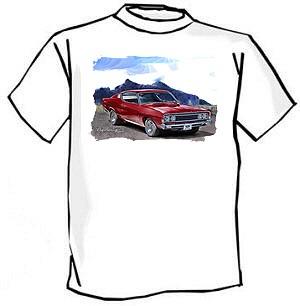 1969 Ford Torino Muscle Car Art Cartoon Tshirt New