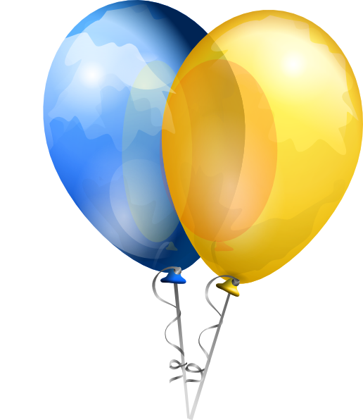 Two Balloons clip art - vector clip art online, royalty free ...