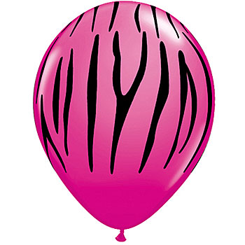 Hot Pink Zebra Stripe Latex Balloons, Pink Zebra Stripe Balloons ...