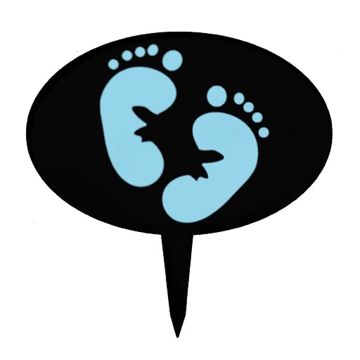 Blue Baby Footprints Cake Topper from Zazzle.
