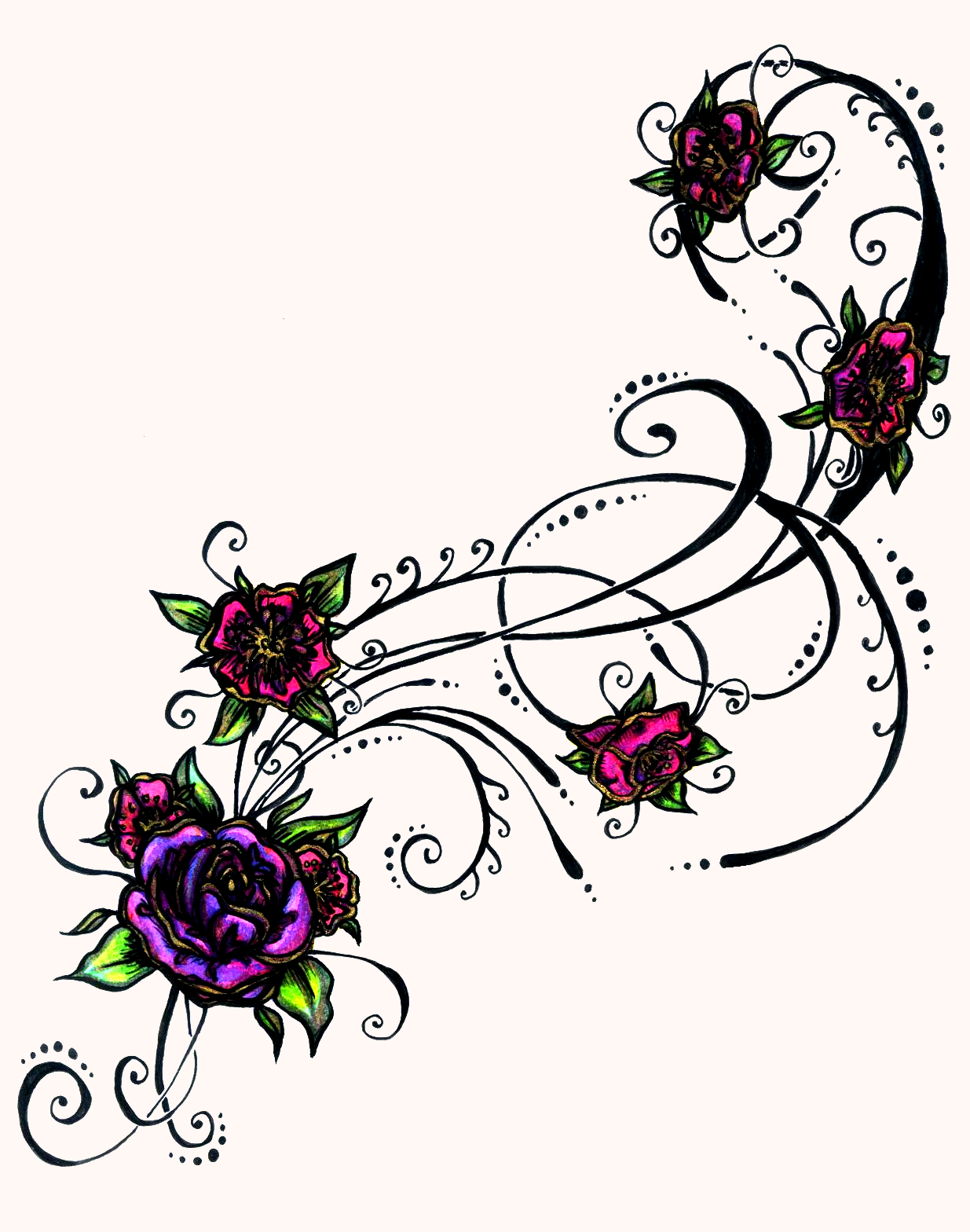 Flower And Heart Tattoo Designs - ClipArt Best