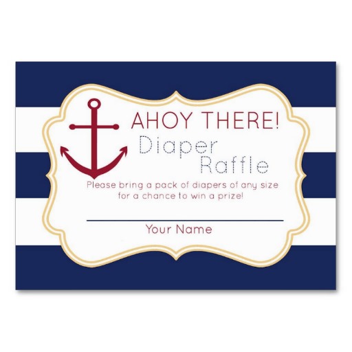 Blue Baby Shower Diaper Raffle Ticket Insert Business Card ...