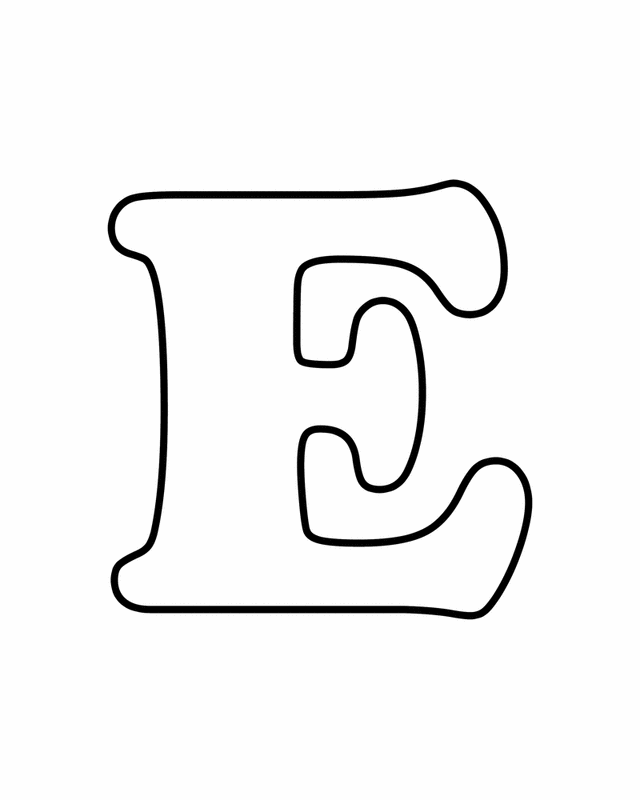 Letter E - Free Printable Coloring Pages