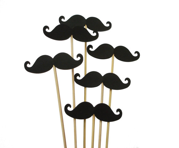 75 Large Black Mustache Photo Booth Props Wedding by BelowBlink