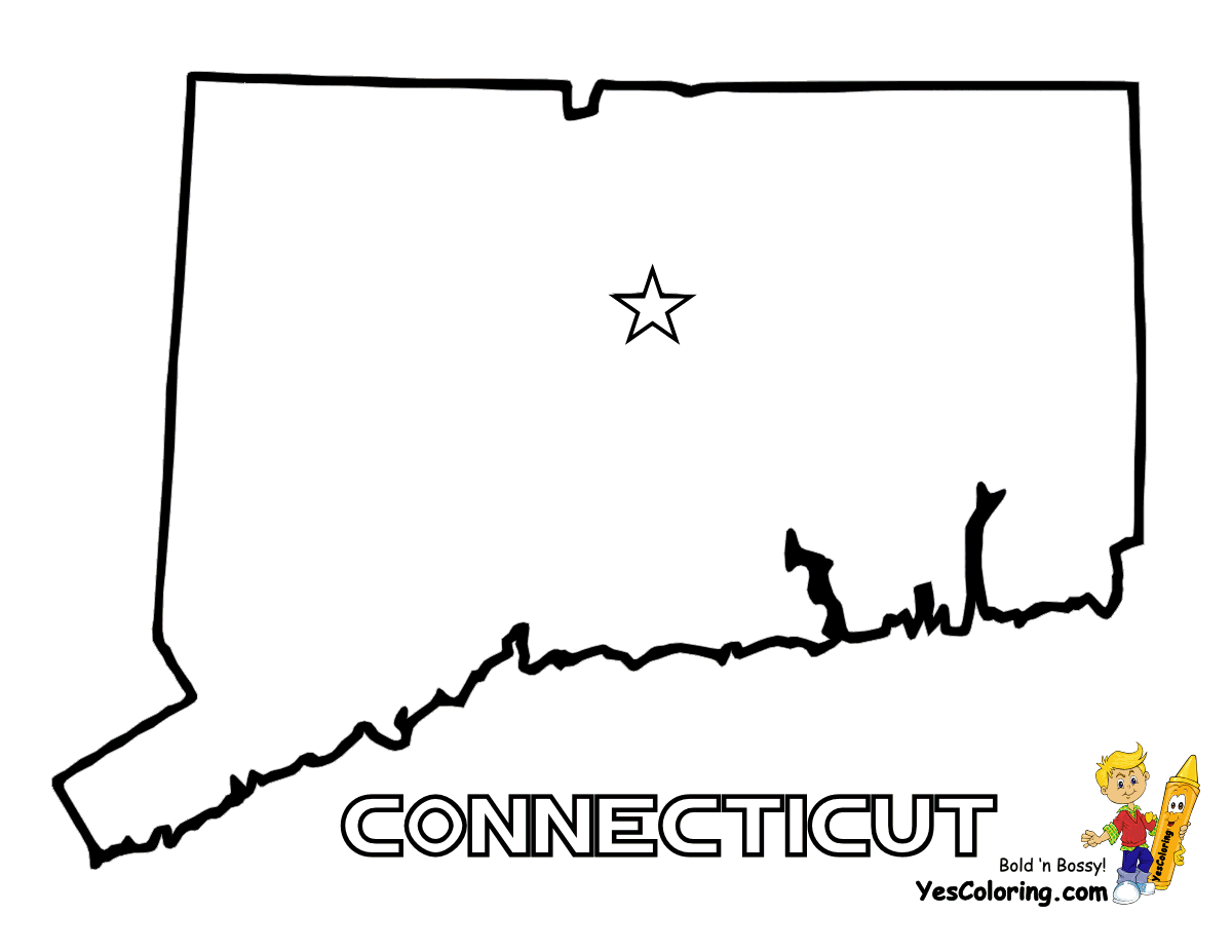 United States Coloring Page With State Names