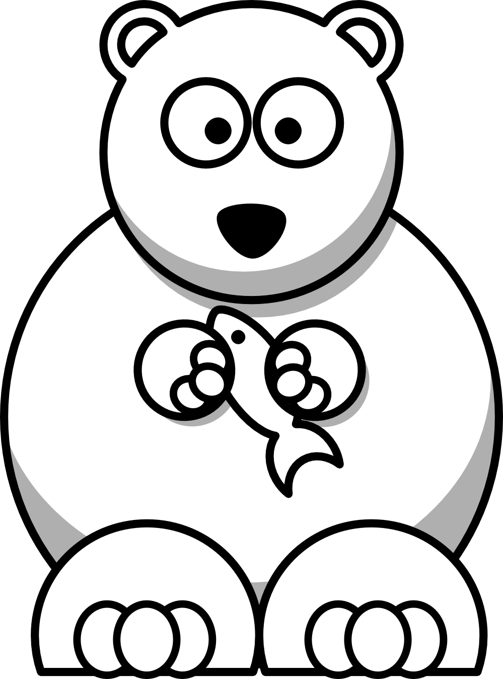 Clipart bear black and white