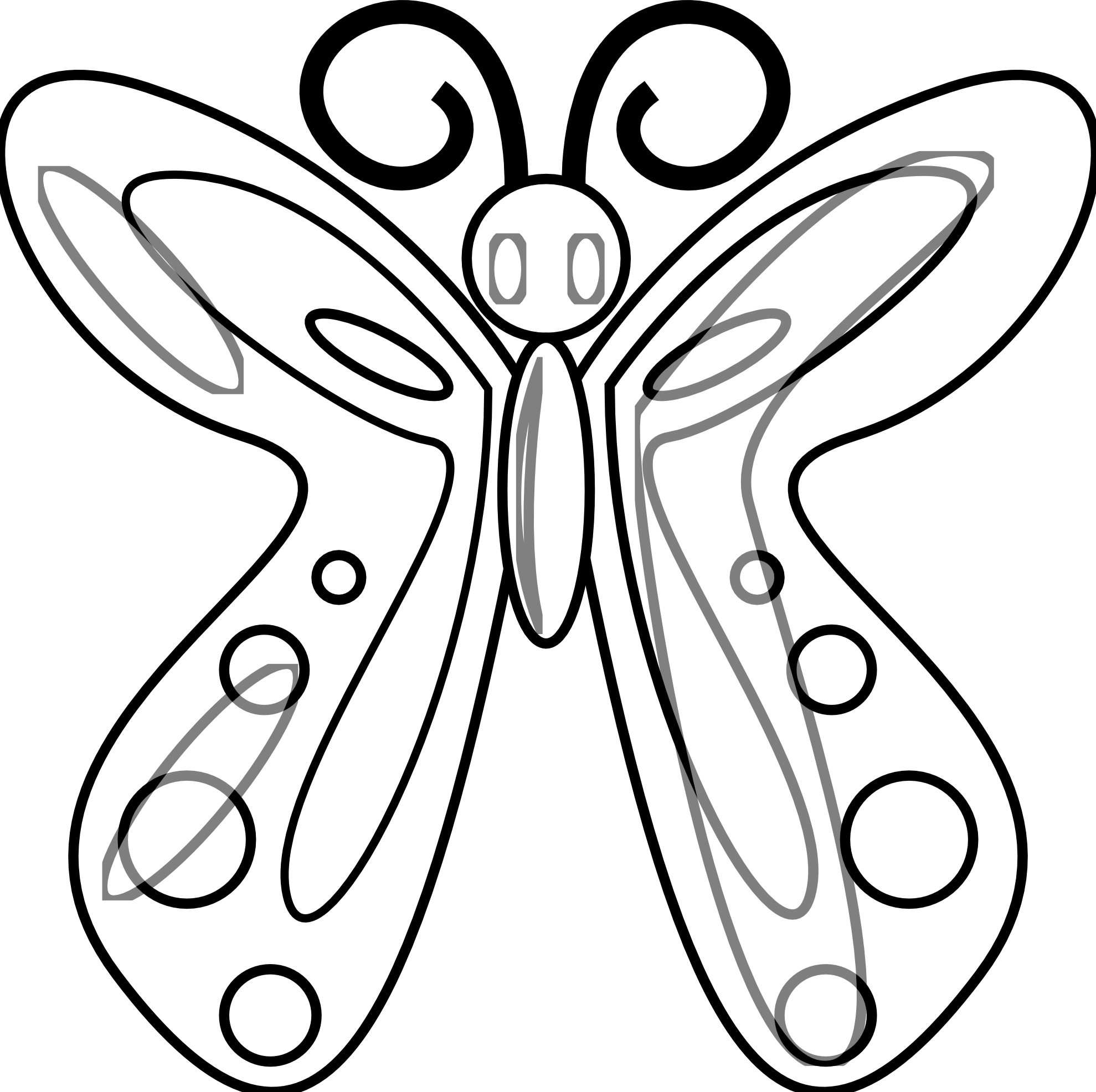 Black And White Butterfly Drawing