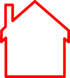 Red house outline clipart