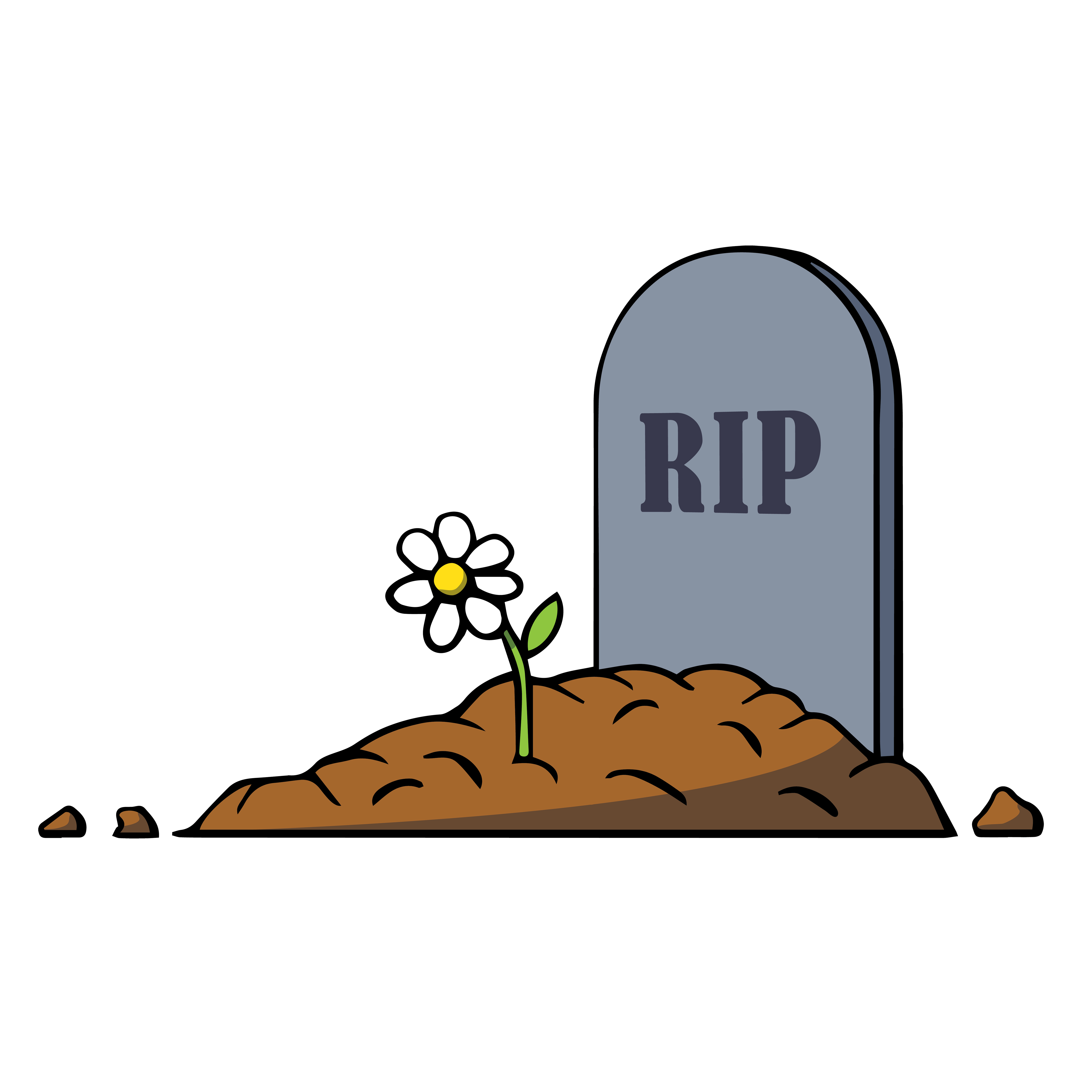 Gravestone With Flower Clipart