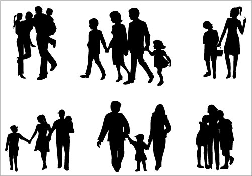 Free clipart family silhouette