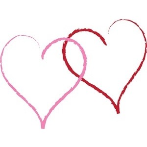 Intertwined hearts clip art