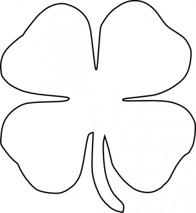 Four leaf clover black and white clipart