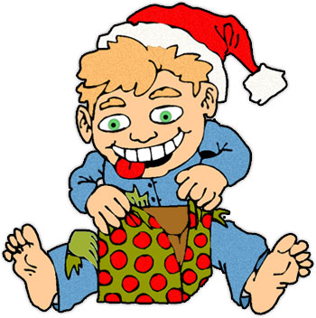 Free Christmas Clipart - Opening Christmas Presents