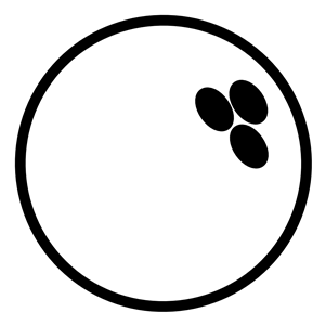 Bowling ball clipart black and white