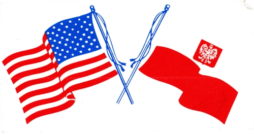 Polish Art Center - Poland/US Crossed Flags Sticker