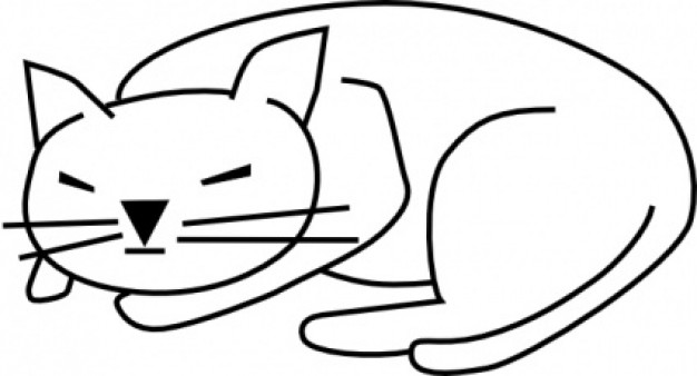 Sleeping Cat simple doodle clip art | download Free Animal Vectors