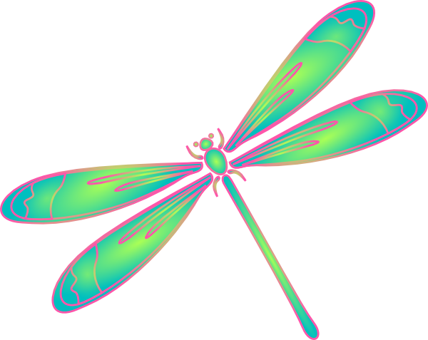 Blue dragonfly clipart