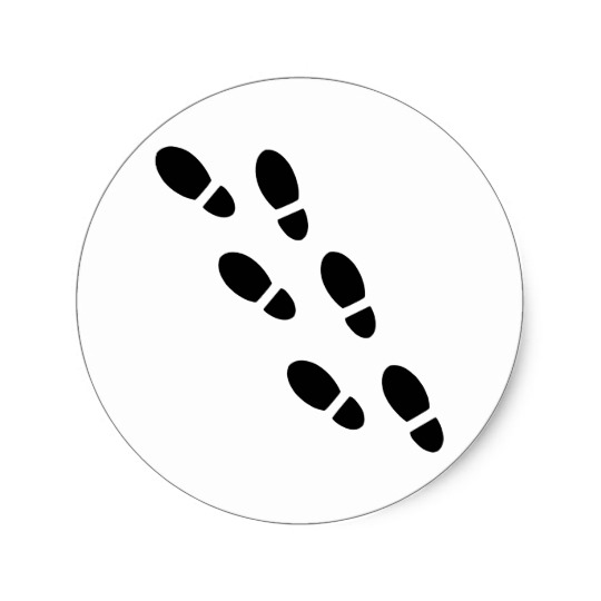 Shoe tracks - Footprint Round Sticker | Zazzle